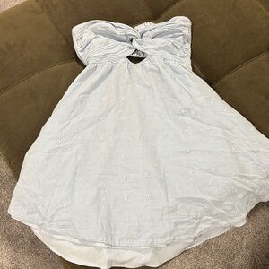 Strapless Light Blue Mini Dress